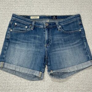 AG Adriano Goldschmied The City Short Rolled Hem Dark Blue Denim Shorts